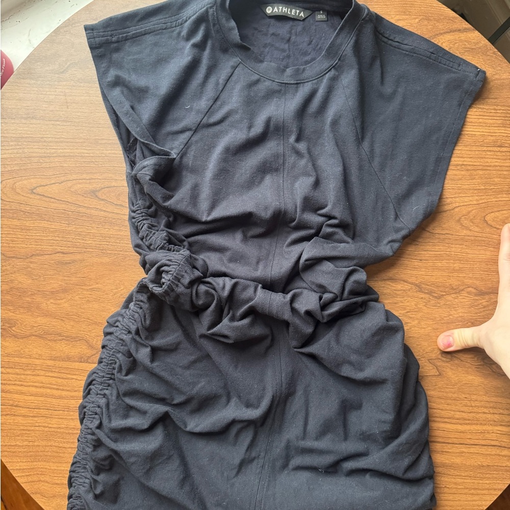 Athleta Black Ruched Dress